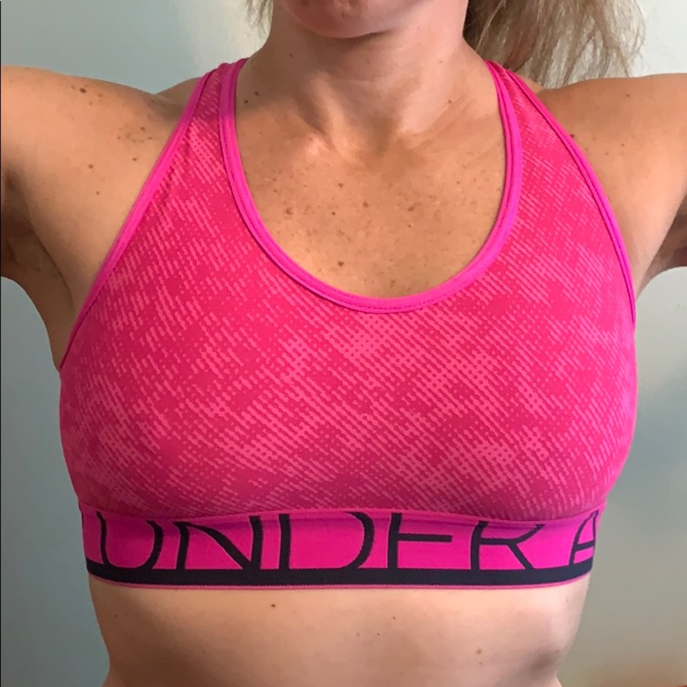 Under armour sports bra small pink